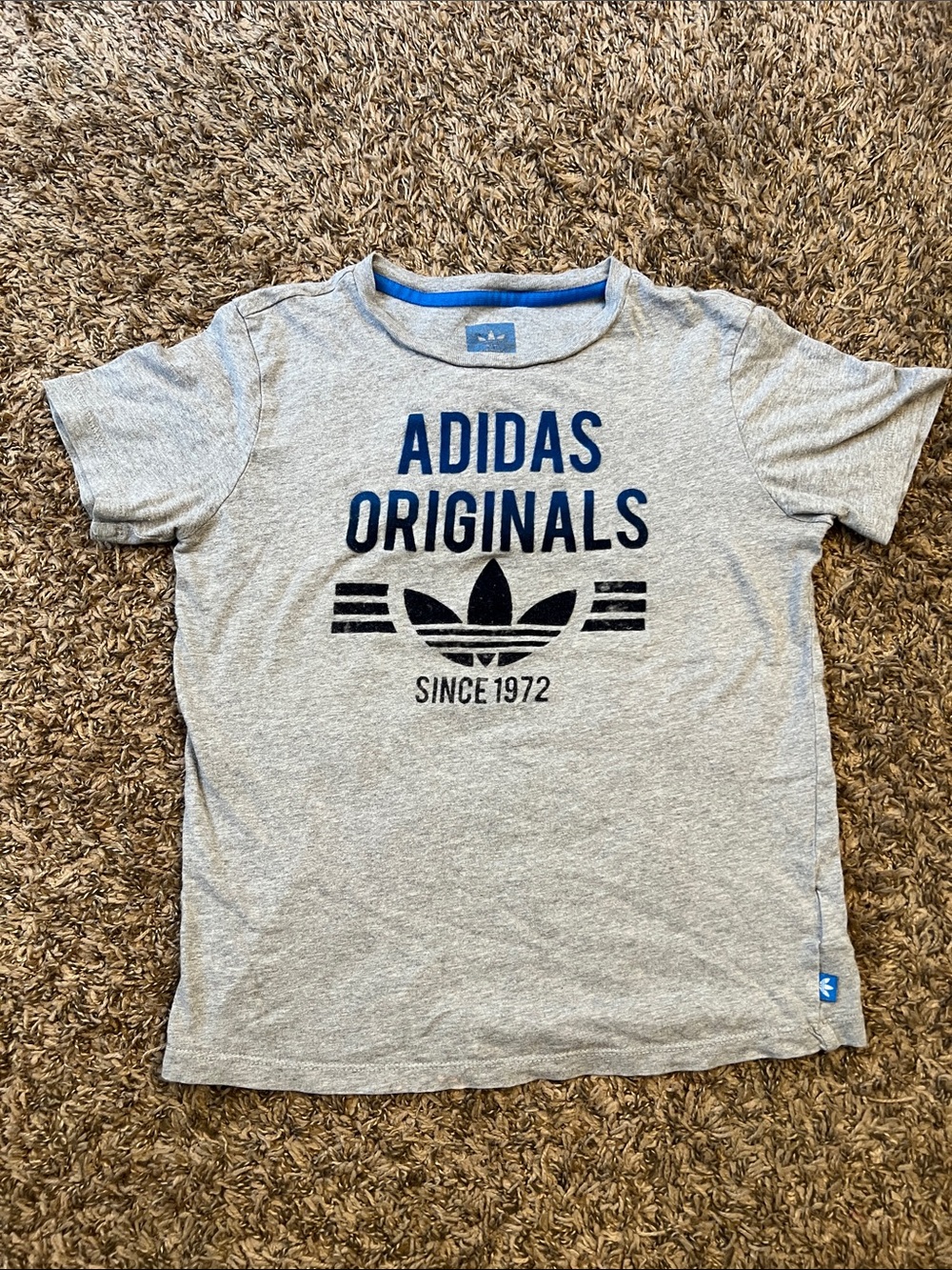 adidas Gray Tee with Navy Logo
